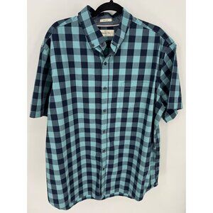 Hawker Rye Men's Teal Blue Buffalo Check Short-Sleeve Button-Down Shirt